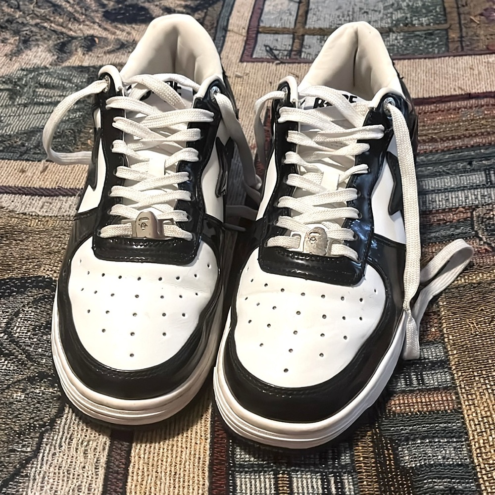 bapesta sneakers hardly worn. size 8 1/2 could use new laces. good condition